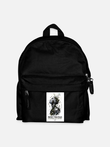 Schutz deiner Ruhe: Pflanzliche Fragmentkunst - Kinder Rucksack - Schwarz