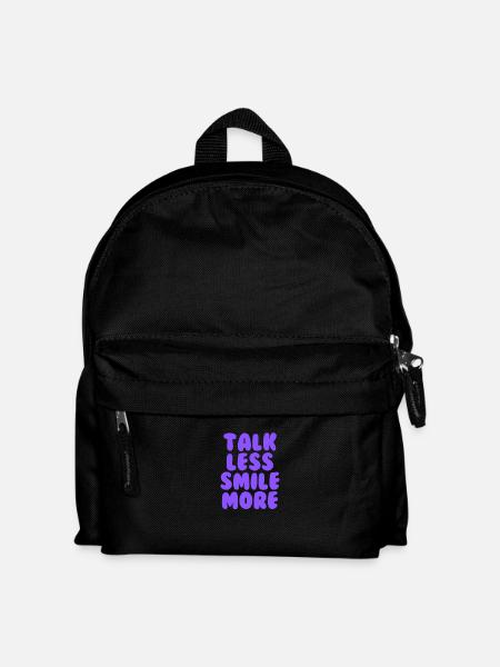Talk less smile more purple - Kids' Backpack - black