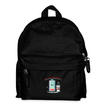 Social Battery – Funny Selfcare Design - Kinder Rucksack - Schwarz - Vorne