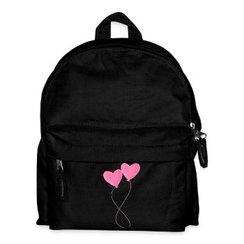 Ballon ballon coeur rose amour - Sac à dos Enfant - noir - Devant