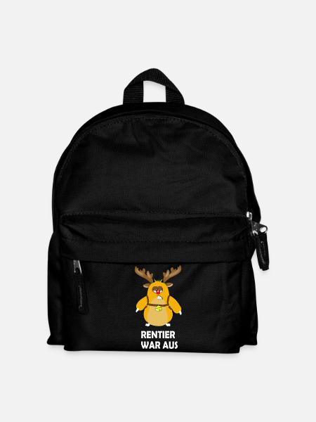 Rentier war aus / X mas / Weihnachten - Kinder Rucksack - Schwarz