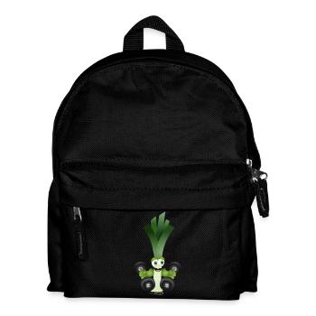 Eine Stange Lauch mit Hanteln beim trainieren - Kinder Rucksack - Schwarz - Vorne