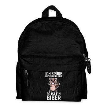 Biber Nagetier Zoo Geschenk - Kinder Rucksack - Schwarz - Vorne