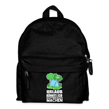 Urlaub Naturliebhaber Camping lustiger Spruch - Kinder Rucksack - Schwarz - Vorne