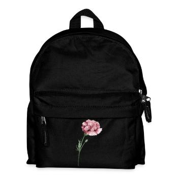 Fascinante œillet rose avec tige florale - Sac à dos Enfant - noir - Devant