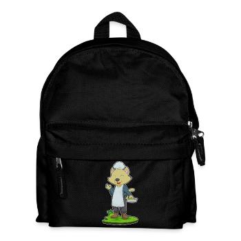 Katze Koch Pfanne Kochen - Kinder Rucksack - Schwarz - Vorne