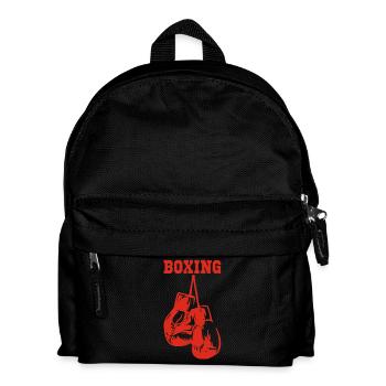 Rote Boxhandschuhe - Kinder Rucksack - Schwarz - Vorne