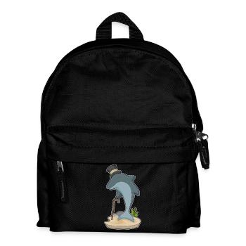 Delfin Gentleman Zylinder - Kinder Rucksack - Schwarz - Vorne