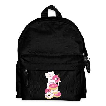 Donuts Katze Donut - Kinder Rucksack - Schwarz - Vorne