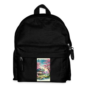 Japan Kirchenblüten Otaku Design - Kinder Rucksack - Schwarz - Vorne
