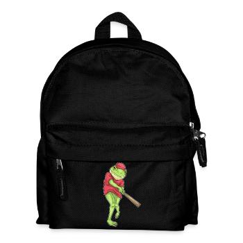 Frosch Baseball Baseballschläger - Kinder Rucksack - Schwarz - Vorne