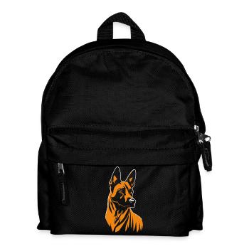 Belgian Malinois Portrait Belgian Shepherd Dog - Kids' Backpack - black - Front