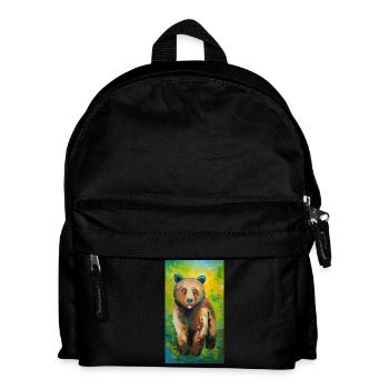 Bear Painting Bär Gemälde - Kinder Rucksack - Schwarz - Vorne