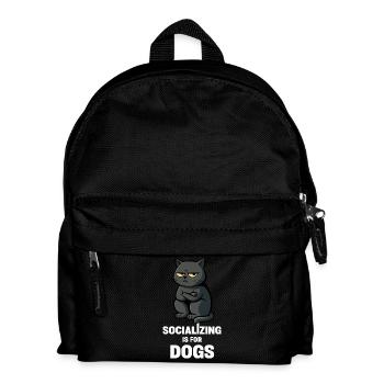 Socializing Is for Dogs – Antisocial Cat Mood - Kids' Backpack - black - Front
