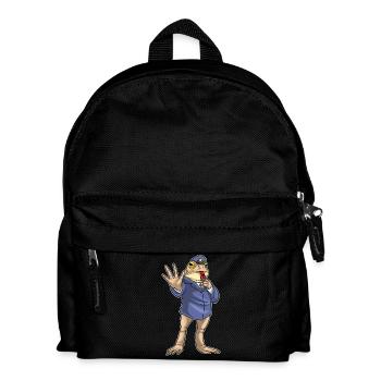 Frosch Polizist Trillerpfeife Polizei - Kinder Rucksack - Schwarz - Vorne