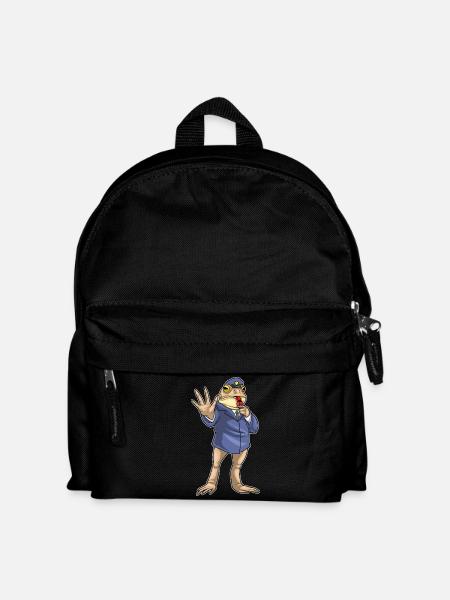 Frosch Polizist Trillerpfeife Polizei - Kinder Rucksack - Schwarz