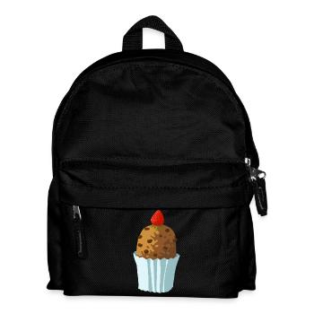 tasty chocolate cake with strawberry - Kids' Backpack - black - Front