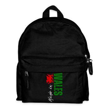 Fabriqué au Pays de Galles, design vertical - Sac à dos Enfant - noir - Devant
