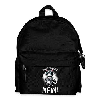 Bevor Du Fragst Nein Waschbär Schlechte Laune - Kinder Rucksack - Schwarz - Vorne