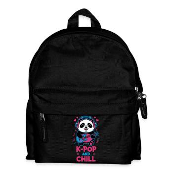 K-POP AND CHILL Cute Korean Kpop Music Panda - Kids' Backpack - black - Front