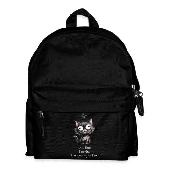 It's Fine I'm Fine Everything is Fine Cats - Kids' Backpack - black - Front