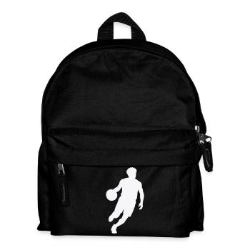 Sprungender Basketball-Silhouette - Kinder Rucksack - Schwarz - Vorne