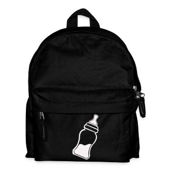Minimalist Baby Bottle Line Art - Kids' Backpack - black - Front