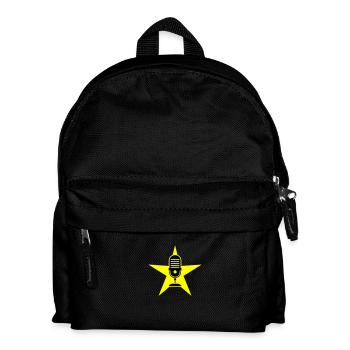 Mikrofon Symbol Podcast - Kinder Rucksack - Schwarz - Vorne
