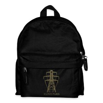 Strommast als Eiffelturm "I Love Paris" Satire - Kinder Rucksack - Schwarz - Vorne