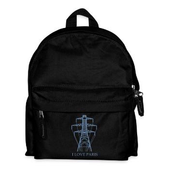Strommast als Eiffelturm "I Love Paris" Satire - Kinder Rucksack - Schwarz - Vorne