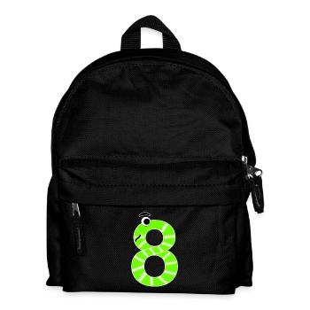 Zahl 8 Schlange Kinder - Kinder Rucksack - Schwarz - Vorne