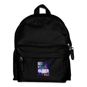 Mit ein Bisschen Glitzer geht alles - Kinder Rucksack - Schwarz - Vorne