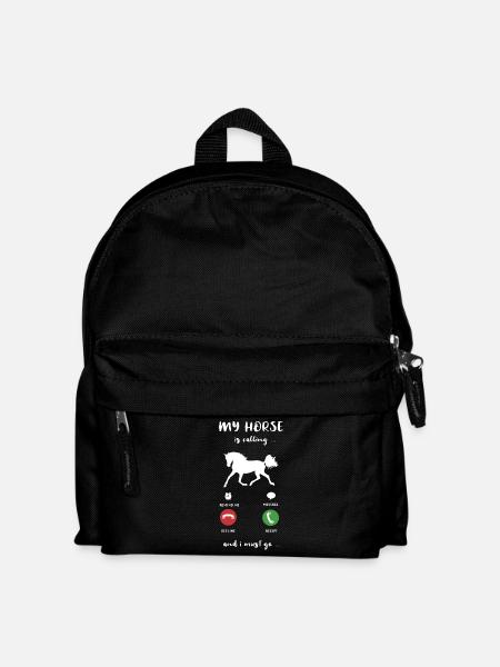 My Horse Is Calling Mein Pferd Ruft An Reiten - Kinder Rucksack - Schwarz