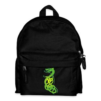 Unendliche grüne und gelbe Schlange - Kinder Rucksack - Schwarz - Vorne
