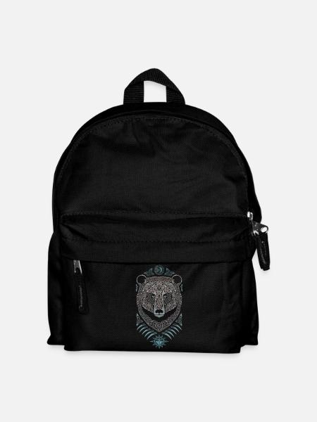 Loup Celtique Mandala et Soleil - Sac à dos Enfant - noir