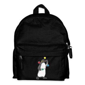 Penguin juggler juggling - Kids' Backpack - black - Front