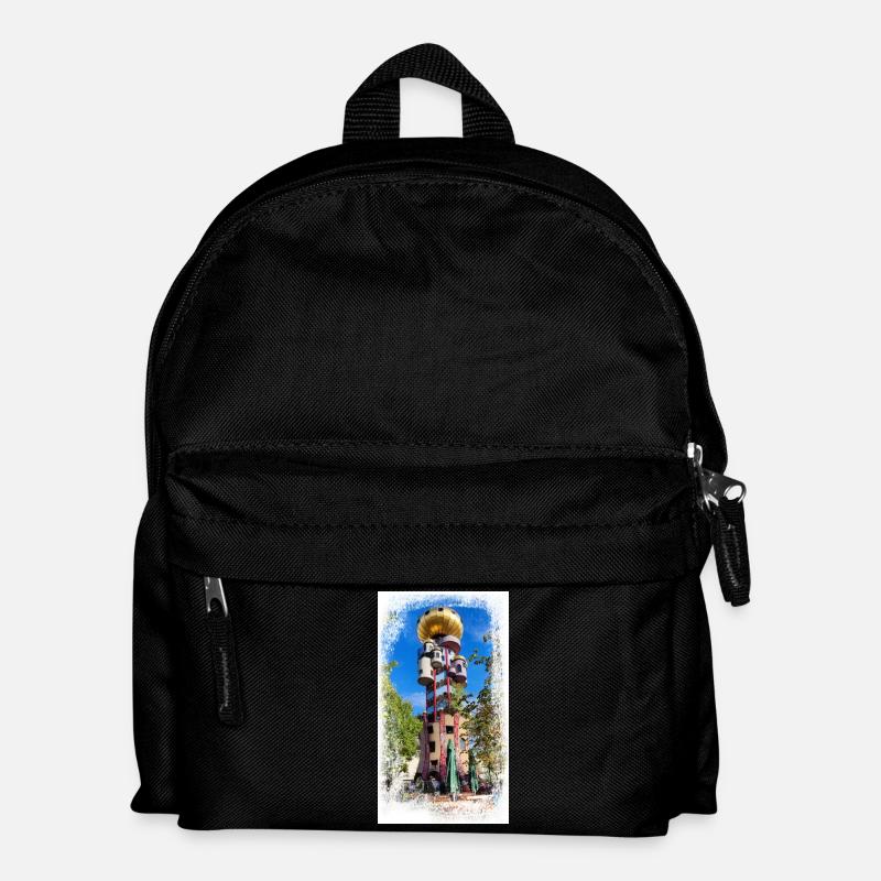 Kunterbunter Turm beim Kuchlbauer - Kinder Rucksack - Schwarz
