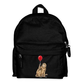Affe Luftballon - Kinder Rucksack - Schwarz - Vorne