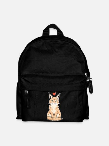 Luchs mit Herz – Wild & Liebevoll - Kinder Rucksack - Schwarz