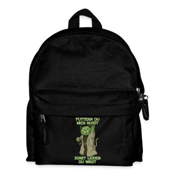 Füttern du mich musst, lustige Katze - Kinder Rucksack - Schwarz - Vorne