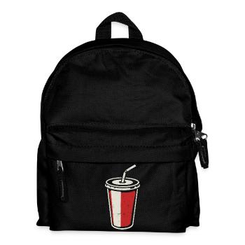 cup with straw - drink iced - Kids' Backpack - black - Front