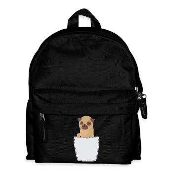 Chest pocket in breast pocket - Kids' Backpack - black - Front