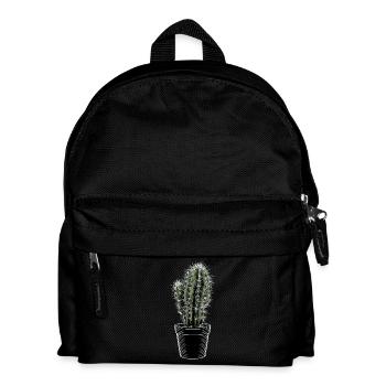 Kaktus in schwarzem Topf - Kinder Rucksack - Schwarz - Vorne