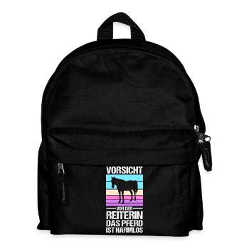 Reiten Pferdeliebhaber Reiterhof Pferde - Kinder Rucksack - Schwarz - Vorne