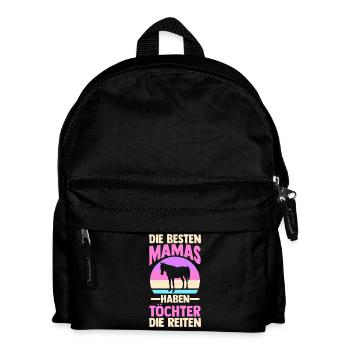 Reiten Mama Mutter Pferdeliebhaber Reiterhof Pferd - Kinder Rucksack - Schwarz - Vorne