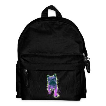 Neon Bulldog Splash - Kinder Rucksack - Schwarz - Vorne