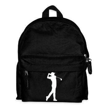 Golfer silhouette in swing - Kids' Backpack - black - Front