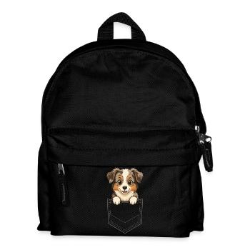 Dessin animé du chiot berger australien, le - Sac à dos Enfant - noir - Devant