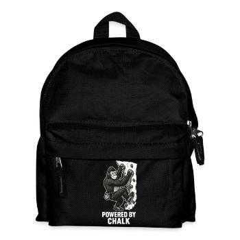 Gorilla Bouldering – Powered by Chalk Saying - Kids' Backpack - black - Front