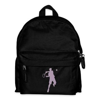 Tennis Player Backhand Silhouette Minimalist - Kids' Backpack - black - Front